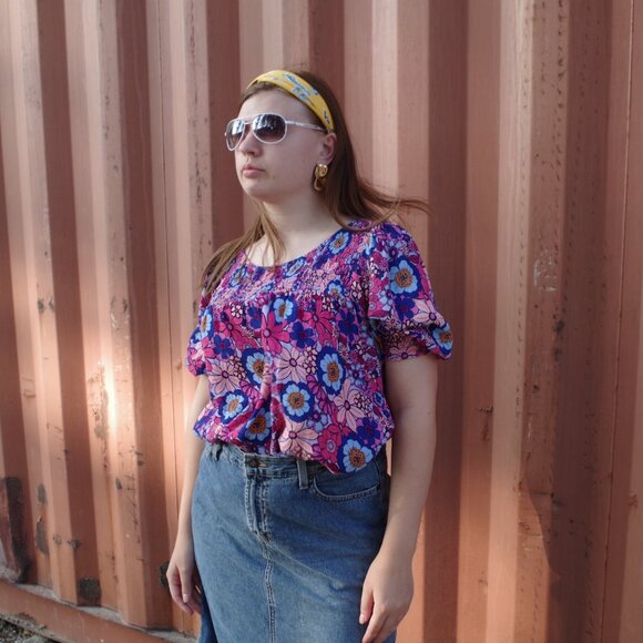 Ladies Floral Blouse By terra & Sky - Picture 2 of 6